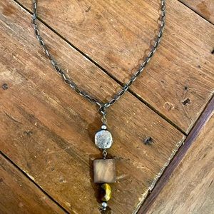 Silpada .925 Silver Brown stone necklace. Retired